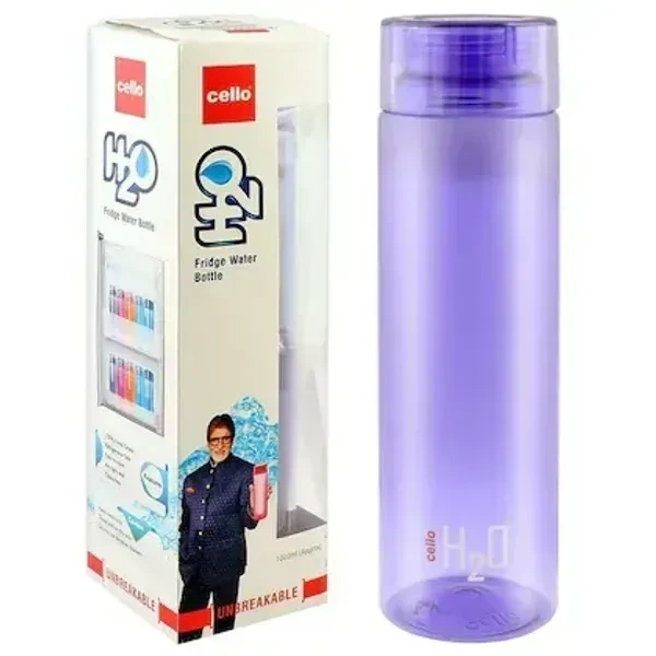 H2O Round Unbreakable Plastic Water Bottle | Lid is sealed by a silicone ring | Leak proof & break-proof | Best Usage for Office/School/College