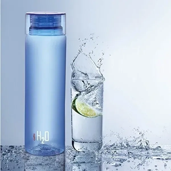 H2O Round Unbreakable Plastic Water Bottle | Lid is sealed by a silicone ring | Leak proof & break-proof | Best Usage for Office/School/College