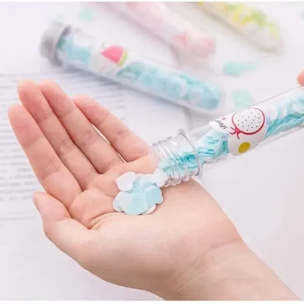 Crafty Cuddle Flower Design Tube Shape Bottle Paper Soap Clean Soft Bath For Travel (Pack Of 2)(ASSORTED)