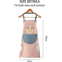 Kitchen Apron with Front Pocket and side Coral Velvet for Wiping Hands Towel PVC Waterproof Unique Design Cooking Fits Men/Women Home Restaurant