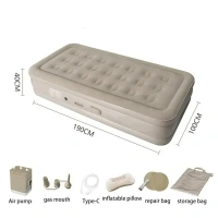 Air Mattress with Built-in Electric Pump, Inflatable Mattress with Storage Bag, Inflatable Blow Up Mattresses with Comfortable Soft, 180 kg Vinyl 2 Seater Inflatable Sofa Guests & Indoor Visit the RGkJAS Store