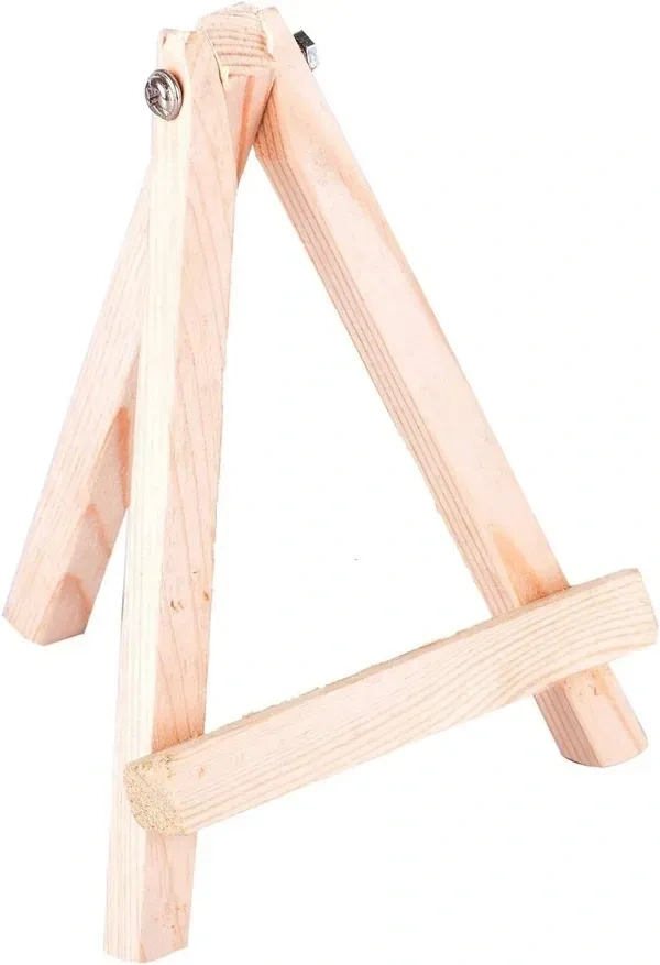 CANVAS 10 X 10 cm Mini Display Easel with Cotton Canvas Board for Painting, Pack of 2 Set - White