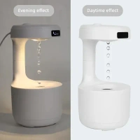 Raptas (Only 15 Year Warranty) The Floating water machine, or anti-gravity humidifier 2024 Upgrade Cool Mist Desktop with LED Clock Display, Auto Shutdown Power-Off. 800 ml