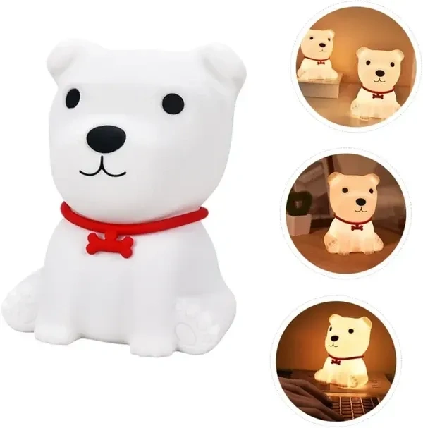 NYRWANA Night Lamp for Bedroom, Cute Lamp, Night Lamp for Kids, Silicone Lamp, Cute Night Lamp, Birthday Gifts, Lamp for Kids, Light Lamp, Diwali Light, Rechargeable, Dog Lamp (Multicolor)