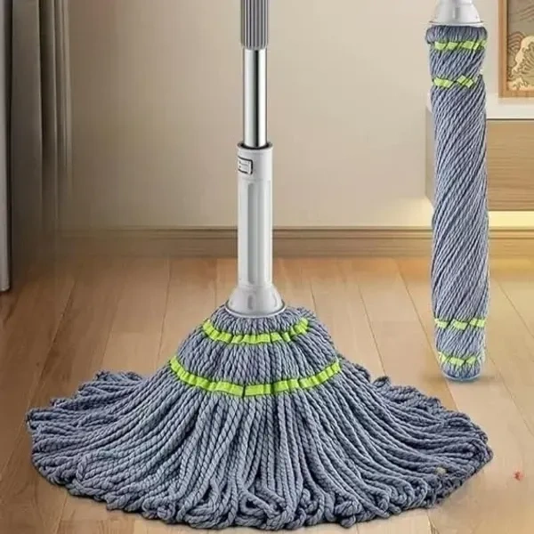 INFRARA STORE Stainless Steel Microfiber Twist Mop | Self-Wringing Squeeze Mop with Extendable Handle for Efficient Floor Cleaning | Reusable Dust Mop for Home, Office