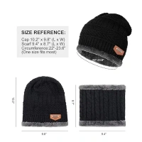 Zonkar Unisex Woolen Winter Beanie Cap with Neck Set Scarf for Man Women Girl