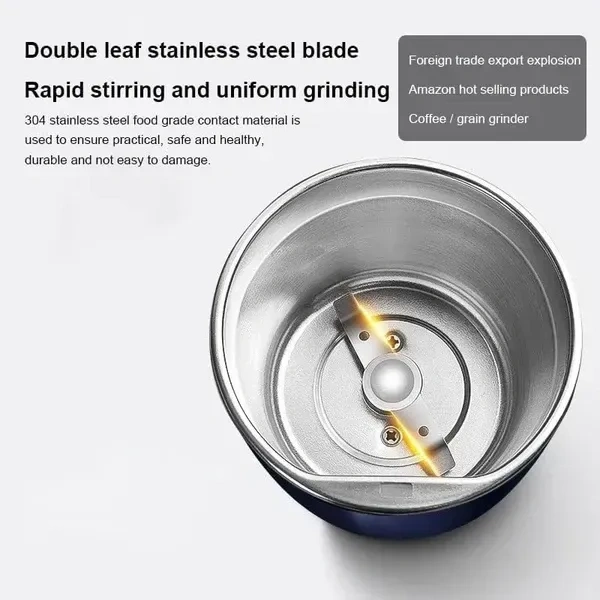 Runnatal Electric-Dried-Spice-and-Coffee Grinder-and-Chopper-Crusher-for-Home-Detachable-Cup-diswash-Free-Blade-Cup-Made with Stainless Steel (Multicolor) Drainboard Set Kitchen (Standard)
