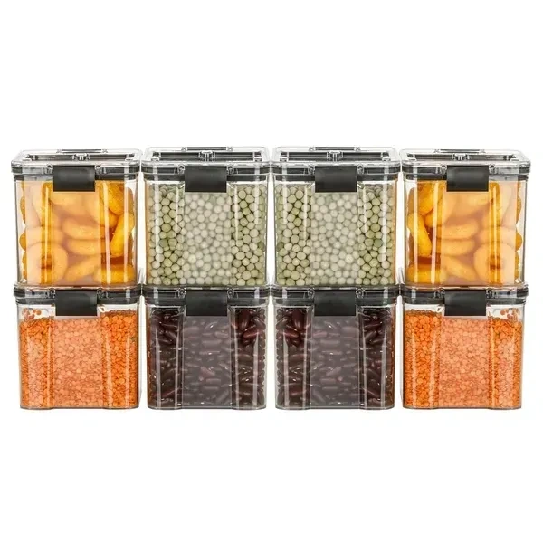 GOLWYN Air Tight Containers For Kitchen Storage Set, Fridge Storage Boxes, Kitchen Containers Set (700 Ml Set Of 4)(Plastic), Transparent