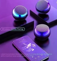 RS Trading Mini Speaker Boost 4 Colorful Wireless Bluetooth Speaker Mini Electroplating Round Steel Speaker (Random from 4 Colour)