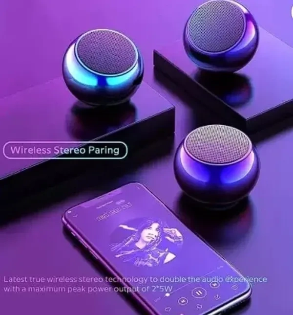 RS Trading Mini Speaker Boost 4 Colorful Wireless Bluetooth Speaker Mini Electroplating Round Steel Speaker (Random from 4 Colour)
