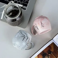 Purehydro Ceramic Coffee Mug -Mr N Mrs Round Mugs for Couples, Printed Coffee and Tea Ceramic Mug Perfect Wedding Gift Mug Set (Pack of 2), 300 ML