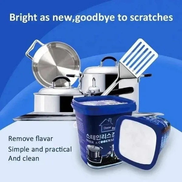AVMPHD (pack of 1) Quickly Cleans Cookware Surfaces Oven & Cookware Cleaner Stainless Steel Cleaning Paste Remove Stains from Pots Pans Multi-Purpose Cleaner & Polish Removes Household Clean (2)