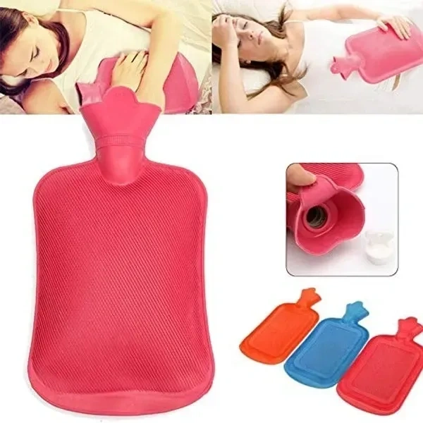 jaisvik Premium Classic Rubber Hot Water Bottle, Great for Pain Relief, Hot and Cold Therapy (2 Liters, Multicolor) Hot Water Bottel 2 L Hot Water Bag (Multicolor)
