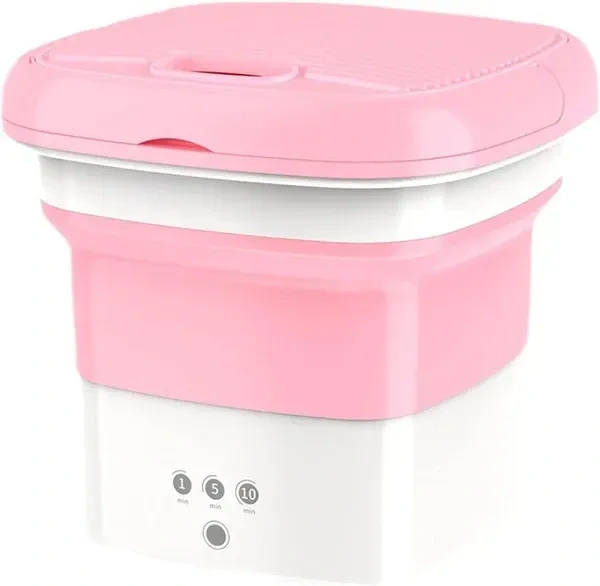 Portable Foldable Mini Top Loading Washing Machine 2kg with Spinner and Dryer for Baby Clothes, Semi Automatic Bucket Washer with Modes for Home, Travel