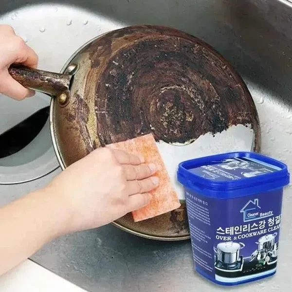 AVMPHD (pack of 1) Quickly Cleans Cookware Surfaces Oven & Cookware Cleaner Stainless Steel Cleaning Paste Remove Stains from Pots Pans Multi-Purpose Cleaner & Polish Removes Household Clean (2)