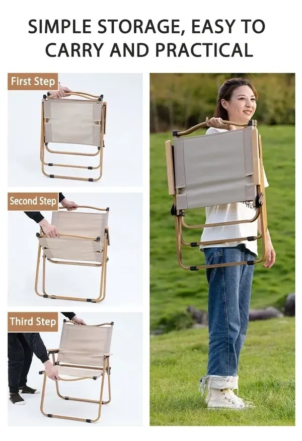 Camping Folding Chair Portable Outdoor Furniture Armchair for Hunting Beach Khaki L | Sporting Goods | Outdoor Sports Camping Furniture | Camping Furniture