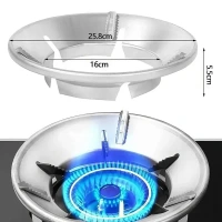 Silver Gas Saver Burner Stand(Pack Of 1) Gas Chula Burner Gas Saver Stand Jali Ring Fire & Windproof Energy Saving, Gas Chula Support Stand 4 Legs Supported For Indian Gas -Metal