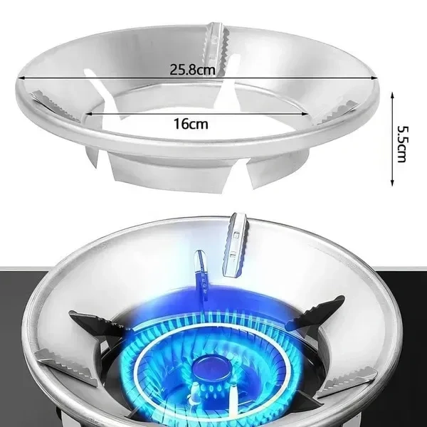 Silver Gas Saver Burner Stand(Pack Of 1) Gas Chula Burner Gas Saver Stand Jali Ring Fire & Windproof Energy Saving, Gas Chula Support Stand 4 Legs Supported For Indian Gas -Metal