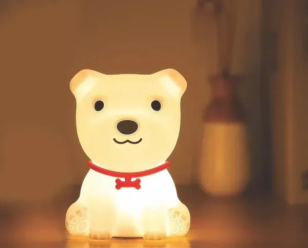 NYRWANA Night Lamp for Bedroom, Cute Lamp, Night Lamp for Kids, Silicone Lamp, Cute Night Lamp, Birthday Gifts, Lamp for Kids, Light Lamp, Diwali Light, Rechargeable, Dog Lamp (Multicolor)