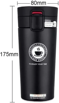  Double Wall Sipper 380ML Vacuum Insulated Mug Stainless Steel Tea Coffee Mug with lid Thermos Flask Travel Mug - Tumbler with Flip Lid Mesh Filter Hot and Cold for 3 Hours