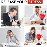NATALIEE® Desktop Punching Bag, Super Strong Suction Boxing Bag Speed Balls, Stress Buster with Suction Cup for Office Table and Counters, Fun Gift for Boss or Coworker