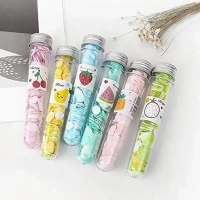 Crafty Cuddle Flower Design Tube Shape Bottle Paper Soap Clean Soft Bath For Travel (Pack Of 2)(ASSORTED)