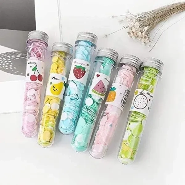 Crafty Cuddle Flower Design Tube Shape Bottle Paper Soap Clean Soft Bath For Travel (Pack Of 2)(ASSORTED)