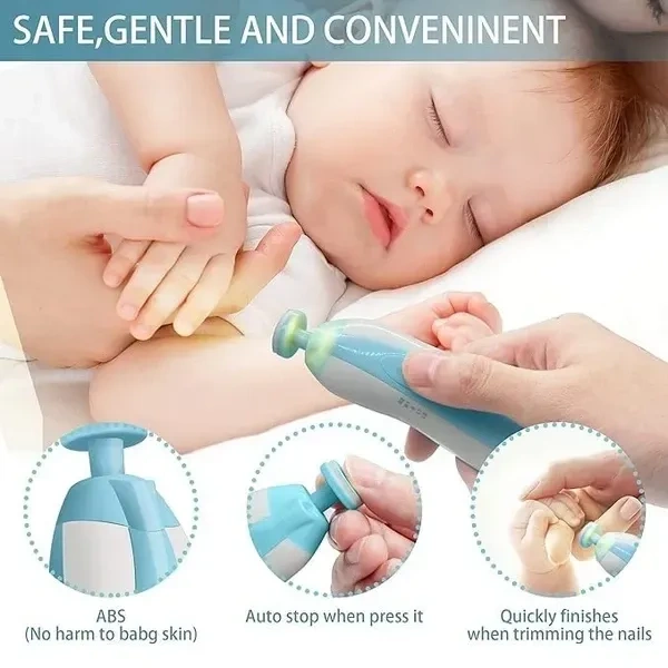 Electric Nail Trimmer For Baby, Baby Nail Trimmer, Baby Nail Cutter, Nail Trimmer For New Born Baby, Kids Nail Cutter With Light (Multi Colour), 1 Set
