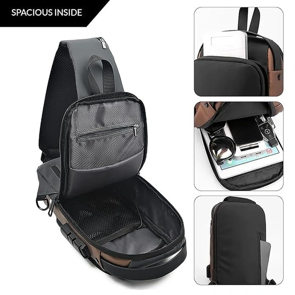 Modish Trendy & Stylish Shoulder Crossbody Sling Bag, Black, Fits Phone, Converts to Backpack (Black)