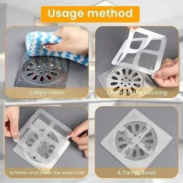 ZHUQUA Pack of 20 Disposable Shower Drain Hair Catcher, Drain Hair Catcher Waterproof Mesh Stickers for Bathroom Accessories, Apartment Essentials for Kitchen,Sink(20)