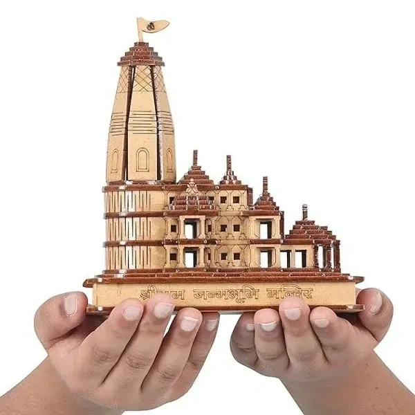 AAR Home Gallery Shri Ram Mandir Ayodhya Mandir for Home (Small) - Ideal for Home Decor and Pooja (5.5x3.1x5.5) inch