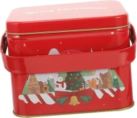 Domensi 24 Pcs Christmas Cookie Tins with Lids Square Candy Metal Cookie Tins Empty Retro Xmas Metal Gift Box Large Capacity Xmas Tin Containers for Holiday Storing Cookies Candies Treat (square)