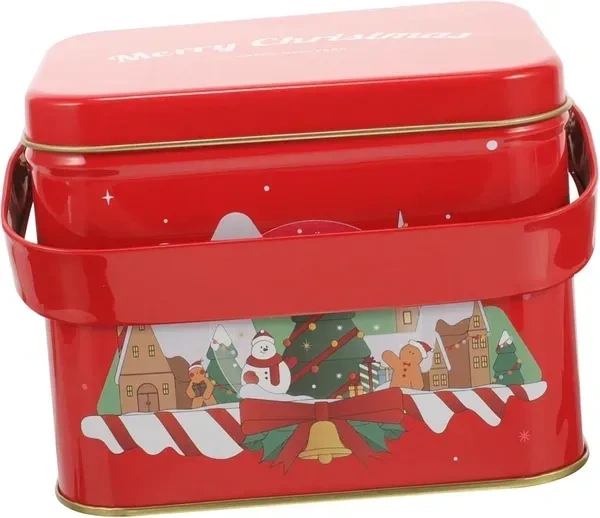 Domensi 24 Pcs Christmas Cookie Tins with Lids Square Candy Metal Cookie Tins Empty Retro Xmas Metal Gift Box Large Capacity Xmas Tin Containers for Holiday Storing Cookies Candies Treat (square)