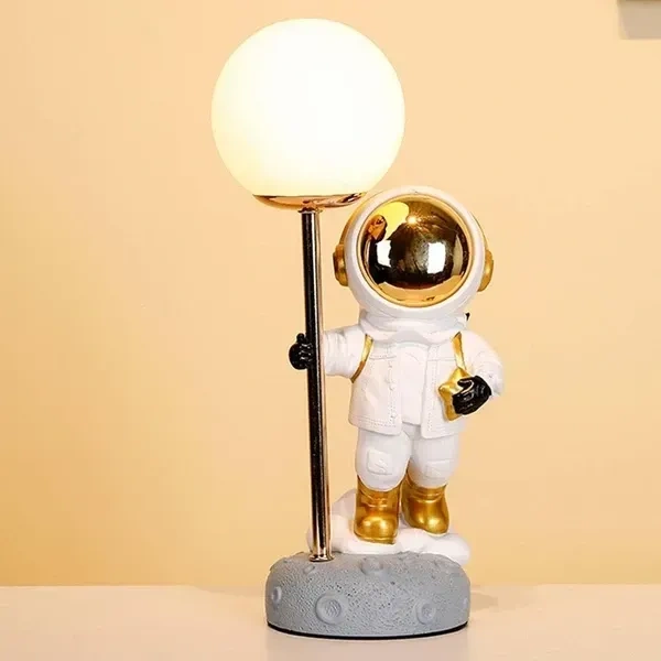 THE STYLE SUTRA Modern Astronaut LED Table Lamp Bedside Lamp for Bedroom Boys Birthday Gifts White