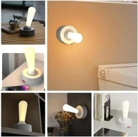 NYRWANA Table Lamp, LED Lamps for Home Decoration, Night Lamp for Bedroom, Night Lamp, Lamp for Living Room, Lamp for Bedroom, Table Lamp for Bedroom, 2 Levels Brightness Adjustment - Plastic (White)
