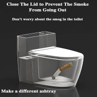 Wall-mounted Toilet Shaped Bathroom Ashtray, Toilet With Covered Ashtray For Home, Hotel, Bar, Office