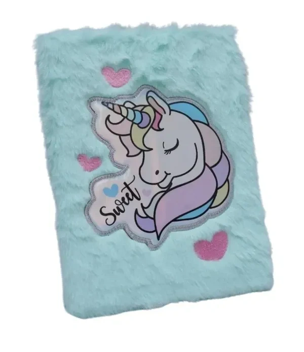Subhash Pushtak Diary Unicorn Design A5 Ruled For Kids-Light Blue