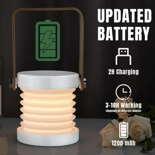 Table Lamp for Bedroom, 3 Way Dimmable Touch Lamp Night Light Table Lamp Folding USB Light Camping Lantern, Desk Lamps for Home Office Reading Light