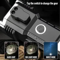  Torch Light,LED 3W Torch Light Rechargeable Torch Flashlight,Long Distance Beam Range Car Rescue Torch with Hammer Window Glass and Seat Belt Cutter Built