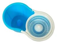 Plastic Mop Bucket WITH BOX Quick Spin Mop with 2 Microfiber Wet Dry Mophead Floor Cleaning pocha Extendable Handle Removable Wringer 360° Floor Cleaner Mopping Set