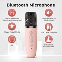 Karaoke Speaker with Mini Portable Blue-Tooth Wireless Microphone and Dynamic Lights Birthday Gift – Model K12 Excellent Toy for Kids 2 3 4 5 6 Year