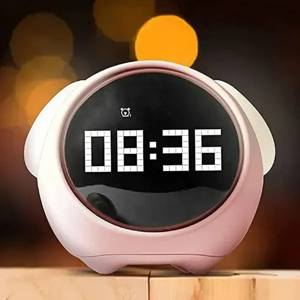 Alarm Clock, Digital Clock, Alarm Clock for Students with Adjustable Brightness, Snooze Function, Temperature & Touch to Wake, Diwali Gifts (Pink)