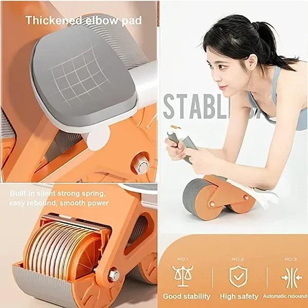 Workout Roller, Abs Workout Equipment Automatic Rebound Wheel, Home Gym Wheels Roller Abdominal Exercises For Abdominal Muscles
