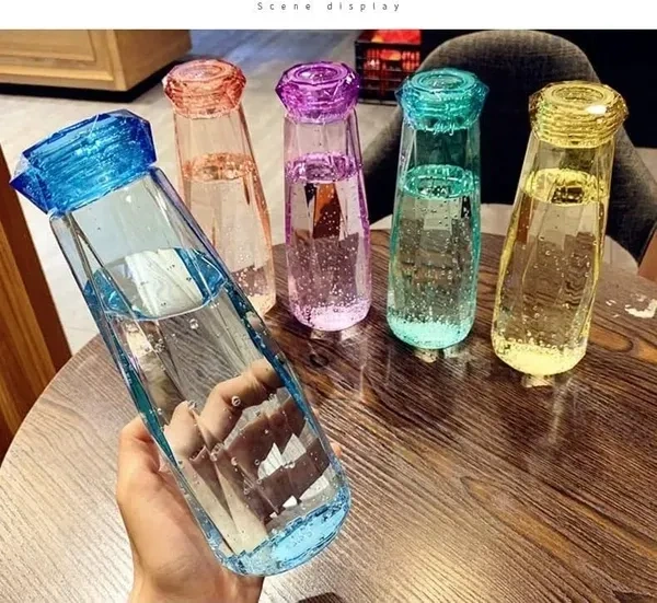 Water Bottle 500ml Transparent Glass Water Bottles BPA Free Frosted Water Bottle with Portable Rope Travel Tea Cup Leakproof