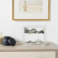 10 inch Square Moving Sand Art Picture | 3D Natural Landscape showpieces for Home, Decor | Antique Gifts for Kids Office, Desktop Decoration, Desk, Table Decorative
