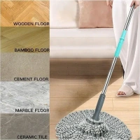 INFRARA STORE Stainless Steel Microfiber Twist Mop | Self-Wringing Squeeze Mop with Extendable Handle for Efficient Floor Cleaning | Reusable Dust Mop for Home, Office