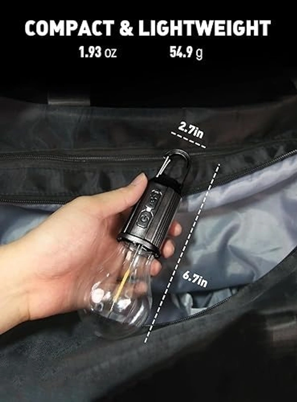  Multipurpose Portable Utility Bulb Camping Light Portable Outdoor Tent Light Bulbs - Clip Hook | Camping Tent Bulb 3 Modes | Battery Powered | Emergency Light Gear for Hiking (Pack of 1)