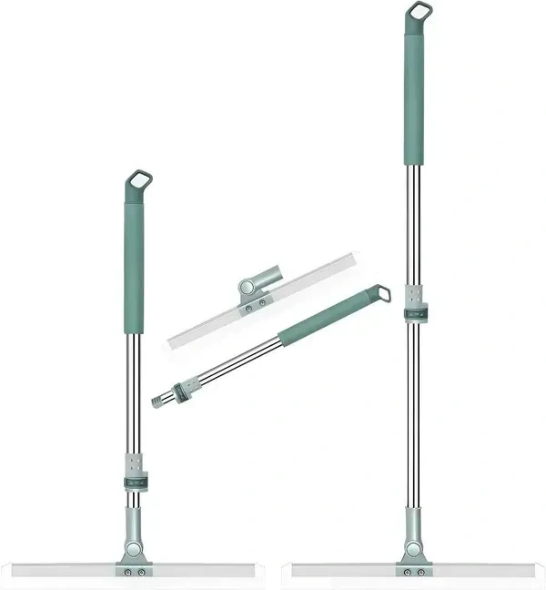 50 inch Multifunctional Magic Broom Floor Squeegee with Long Handle Adjustable and Silicone Strips, Floor Washer with 180 Degree Rotating Squeegee Broom for Cleaning (Wiper)