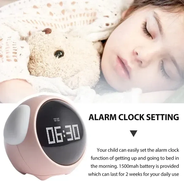 Alarm Clock, Digital Clock, Alarm Clock for Students with Adjustable Brightness, Snooze Function, Temperature & Touch to Wake, Diwali Gifts (Pink)