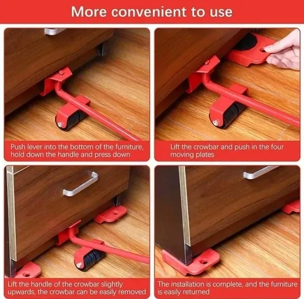 SHAYONAM Furniture Lifter Mover Tool Set Heavy Duty Furniture Lifter Mover Tool Set, Furniture Moving Roller Wheel Set for Washing Machines, Fridge,Sofa, Wardrobes Adjustable Height/*-